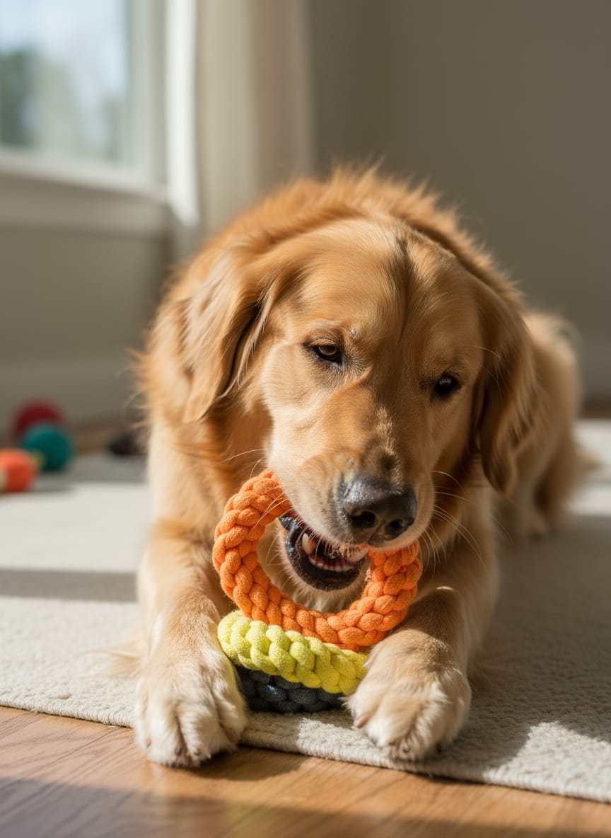 Dog Loves Playing with Rope Toy Dog Loves Playing with Rope Toy